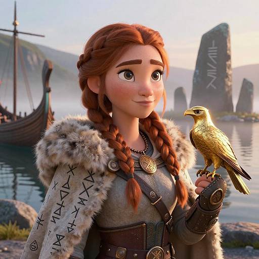 Mythic Portrait of Freya at Sunrise