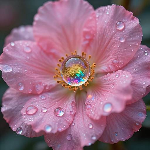 Sparkling Magical Pink Flower Macro