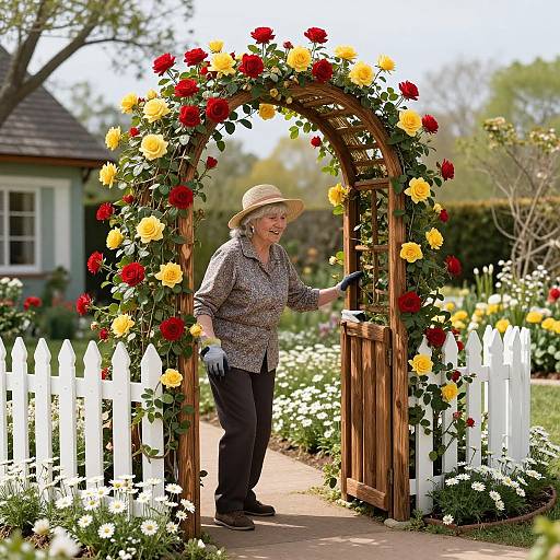 Whimsical Floral Garden Archway Welcome