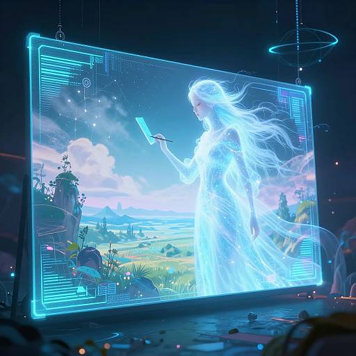 Ethereal AI Painting Surreal Landscape