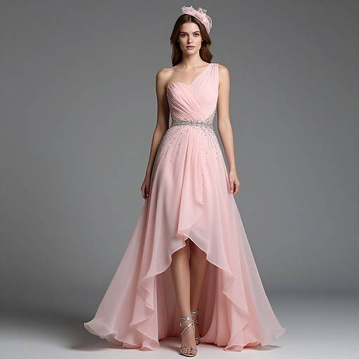 Elegant Blush Pink Modern Ball Gown