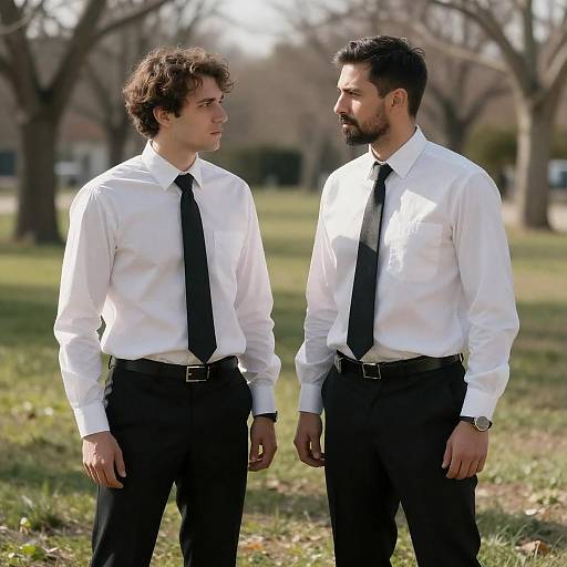 Intense Encounter in a Grassy Field