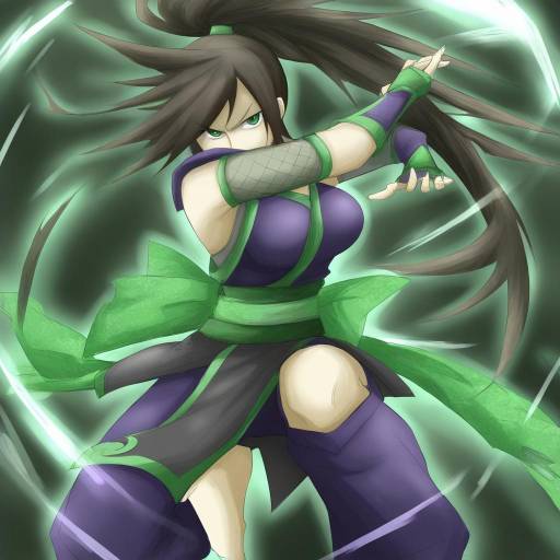 Illustration of Akali (legacy), league of legends in the style of Kankan33333