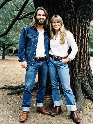 Couple in Stylish Outdoor Costumes