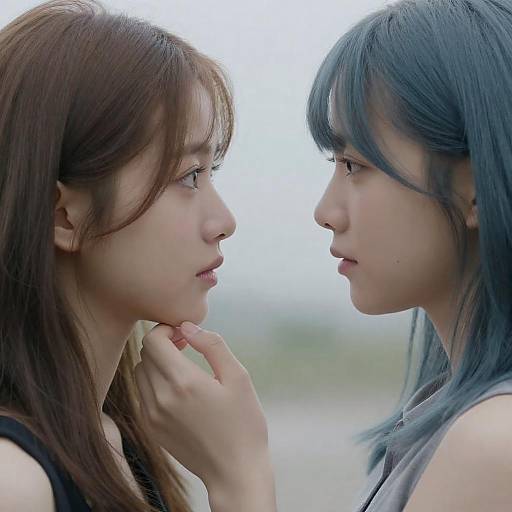 Intense Gaze Between Two Young Women