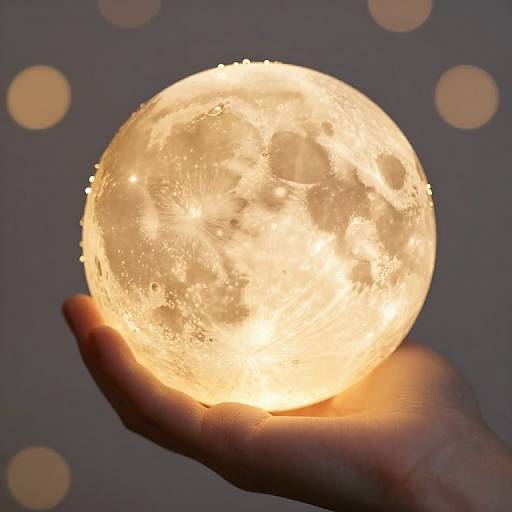 Hand Holding Glowing Moon Orb