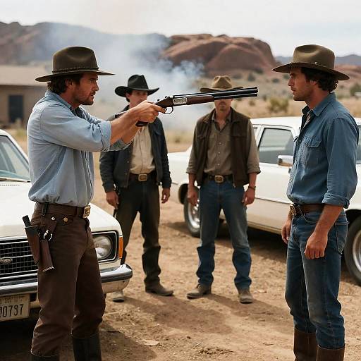Dramatic Western Showdown Scene