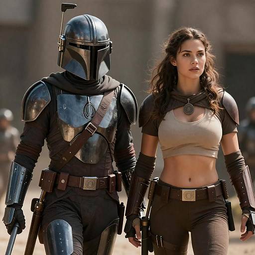 Two Women in Mandalorian Armor