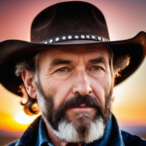 Mature Cowboy in Sunset Glow