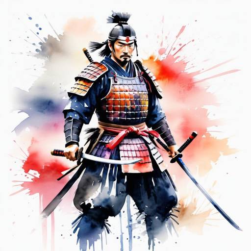 Watercolor Samurai Warrior