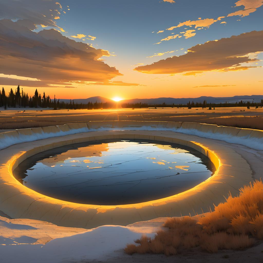 Golden Hour in Geyser Basin Panorama