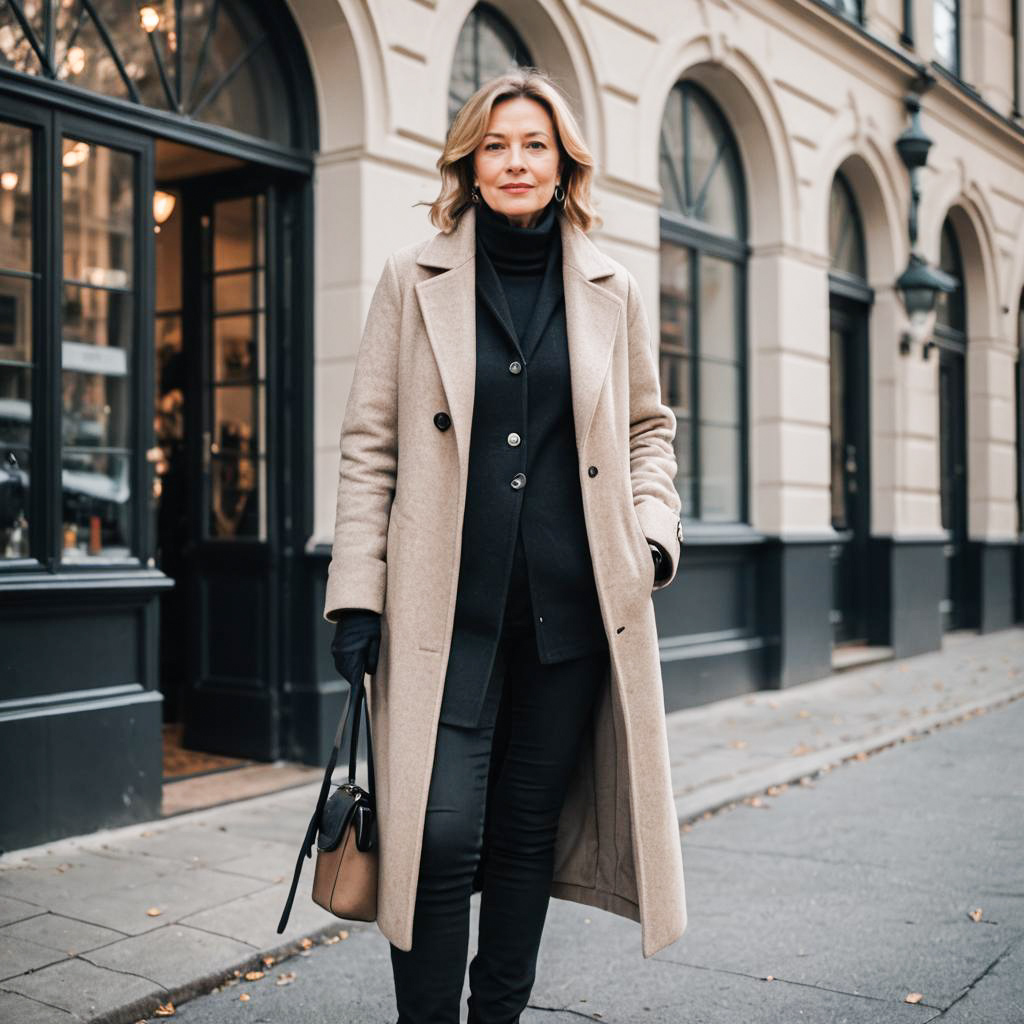 Stylish Winter Look for Middle-Aged Woman