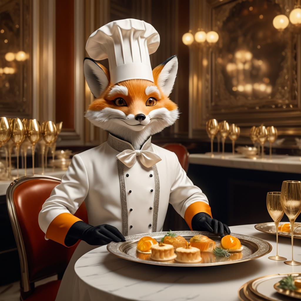 Anthropomorphic Fox Chef in Restaurant