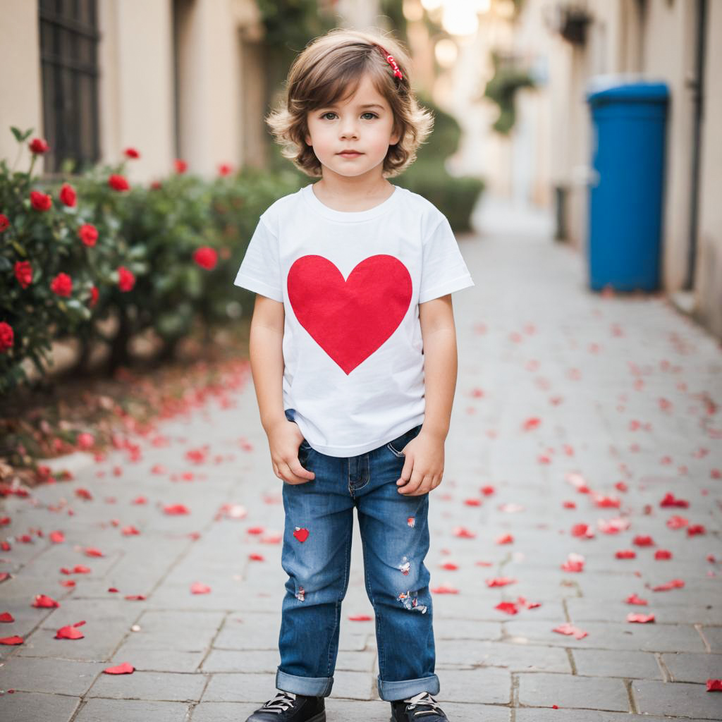 Adorable Kid in Valentine's Day Outfit