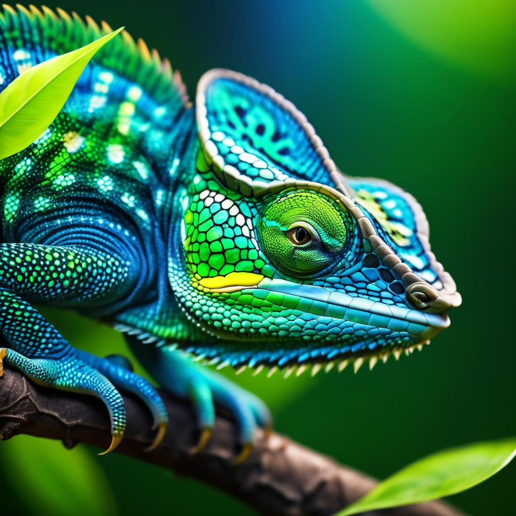 Stunning High-Resolution Tattooed Chameleon