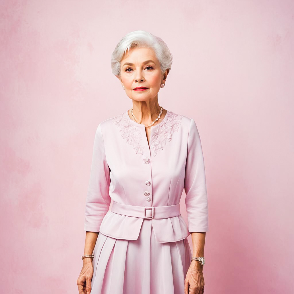 Elegant Photoshoot with Surprised Elderly Lady