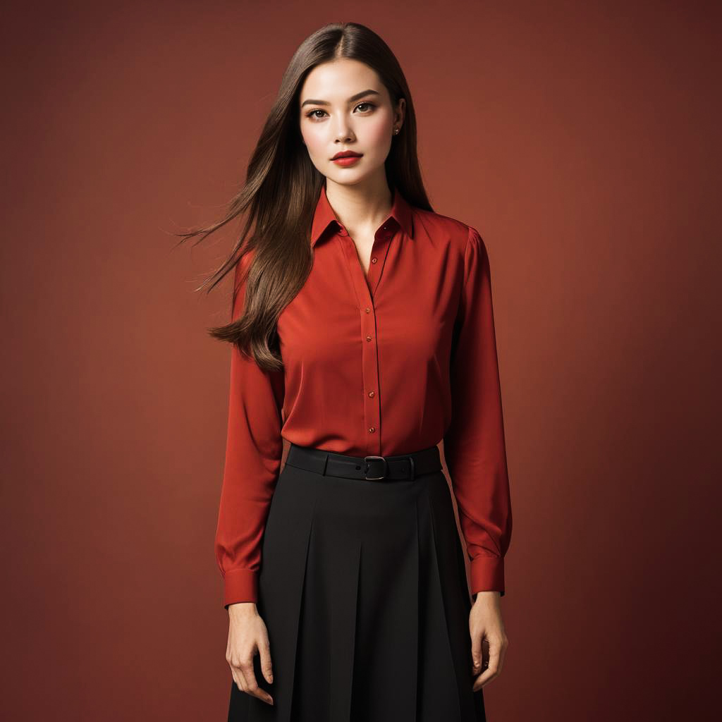 Confident Business Casual Woman in Studio