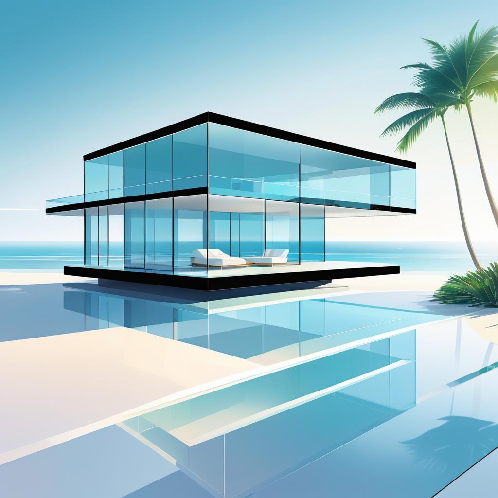 Sleek Glass House by Tranquil Beach