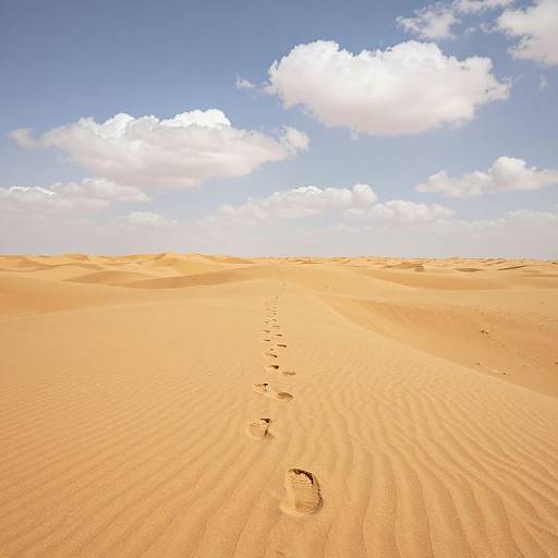 Solitary Footprints on Golden Dunes