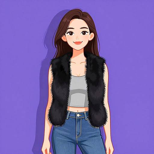 Smiling Woman in Casual Chic Outfit