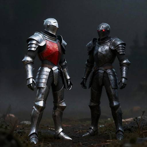 Mystical Encounter: Armored Creatures in Mist