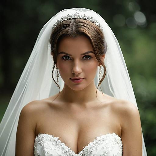 Elegant Bridal Dress Design with Veil