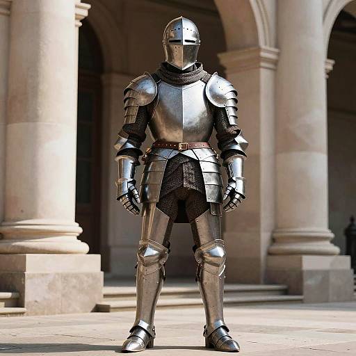 Man in Knight Armor Costume
