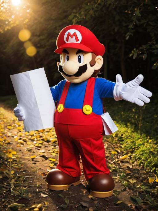 Realistic Man in Paper Mario Costume