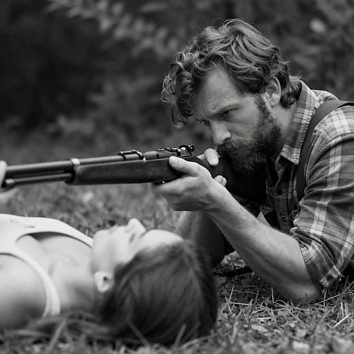 Intense Standoff in Black and White