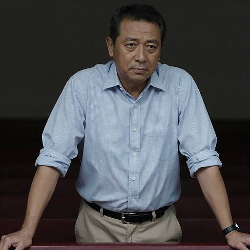 Serious Portrait of a Middle-Aged Man