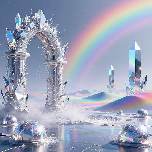 Surreal Dreamscape with Prismatic Shards