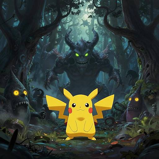 Demonic Pokemon in Haunted Forest