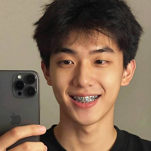 Young Adult Online Braces Filter Selfie