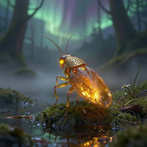 Luminescent Firefly in Enchanted Swamp