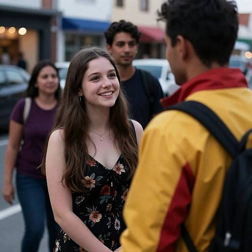 Charming Urban Street Scene at Dusk