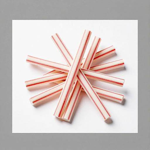 Striped Candy Sticks on White