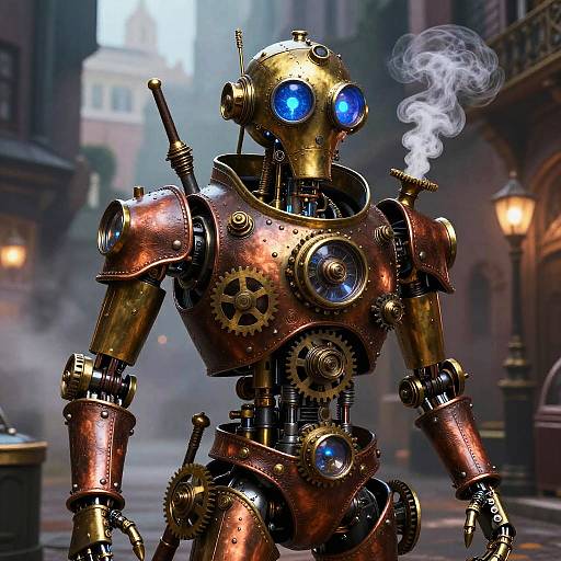 Steampunk Disney Automatons in Victorian City