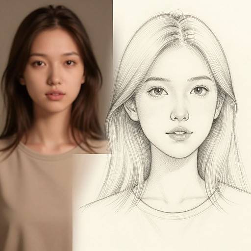 Half-Realistic Portrait to Sketch