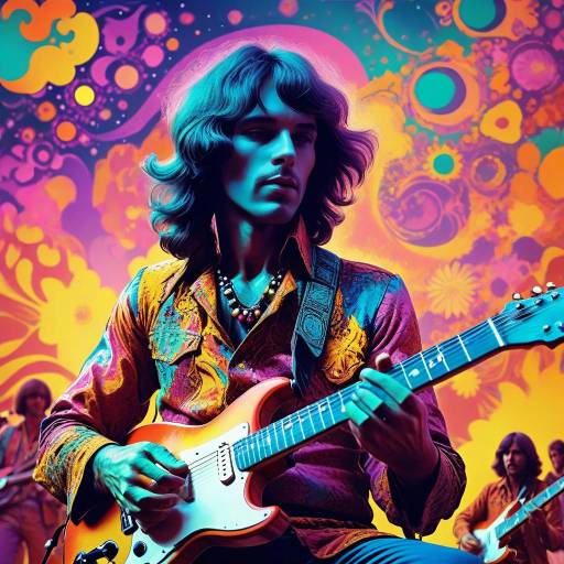 1970s Psychedelic Music Festival Guitarist