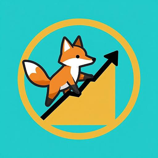 Fox Climbing Line Chart Logo