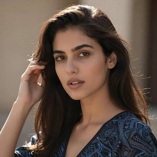 Sunlit Portrait of a Tousled Woman