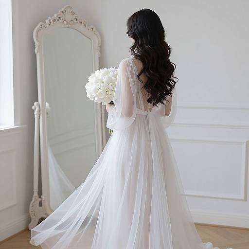 Ethereal Woman in Sheer Gown