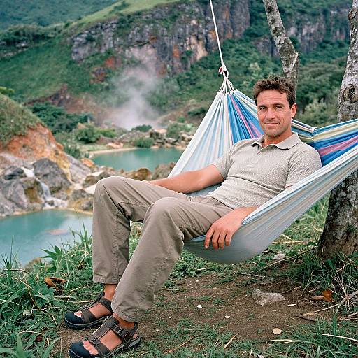 Adventurous Man in Earth Tones Outdoors