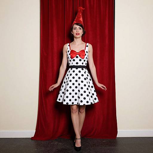 Woman in Polka Dot Dress at Circus