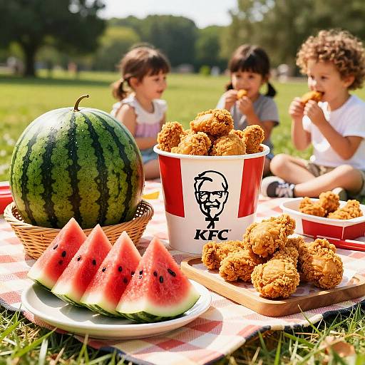 Watermelon KFC Picnic in Park