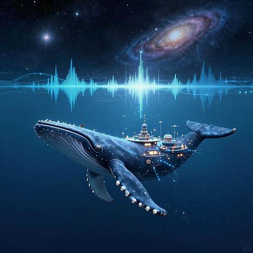 Floating Whale-Back City in Sound Waves