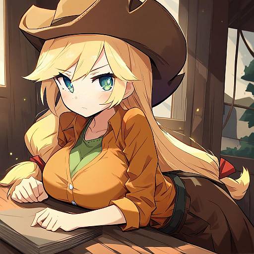 Illustration of Applejack, my little pony in the style of Kakizaki (chou neji)