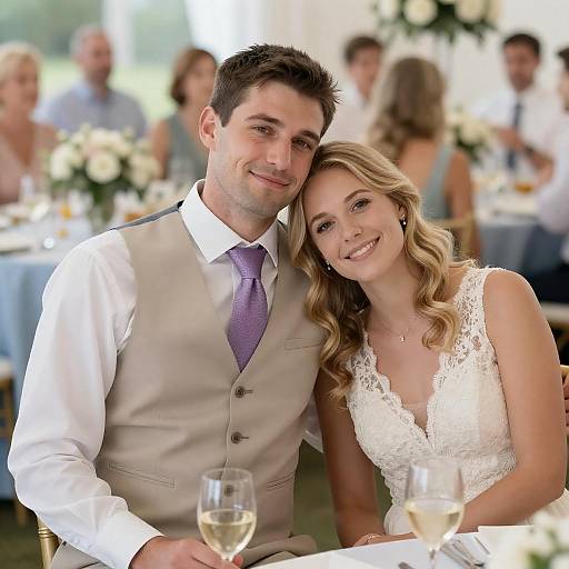 Joyful Wedding Couple Celebration Moment