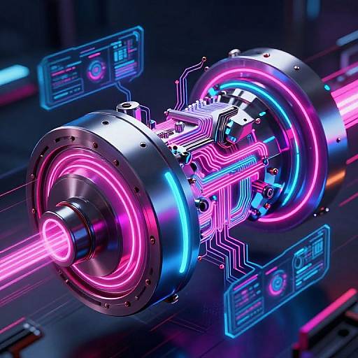 Futuristic Neon Engine Core Art