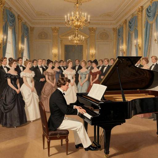 Elegant Vintage Ballroom Scene Illustration